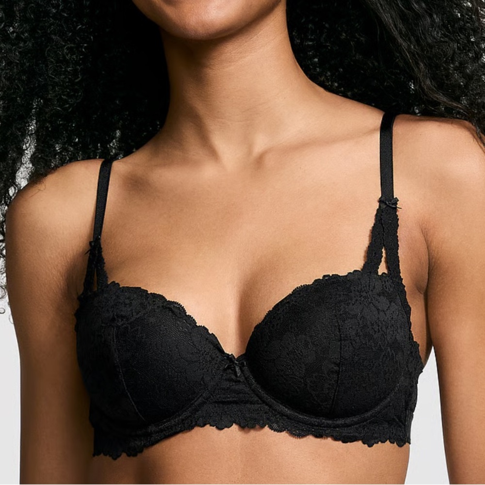 Victoria’s Secret Pink Wink Push-Up Balconette Bra - Black - Size 36B